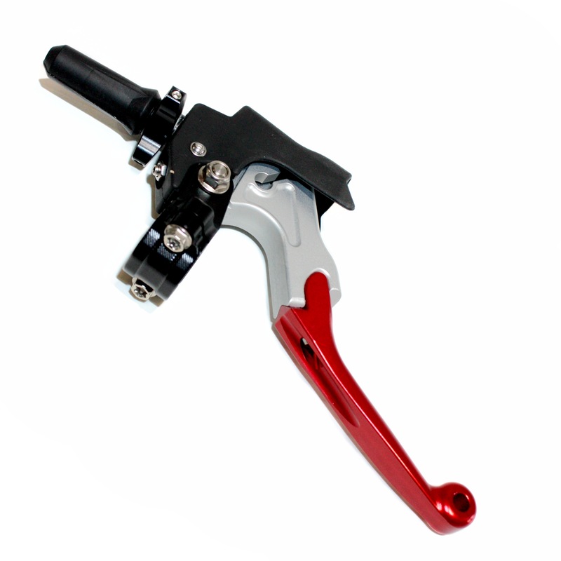 Buy RED CNC Fold Unbreakable Clutch Lever Perch Assembly PIT PRO MX