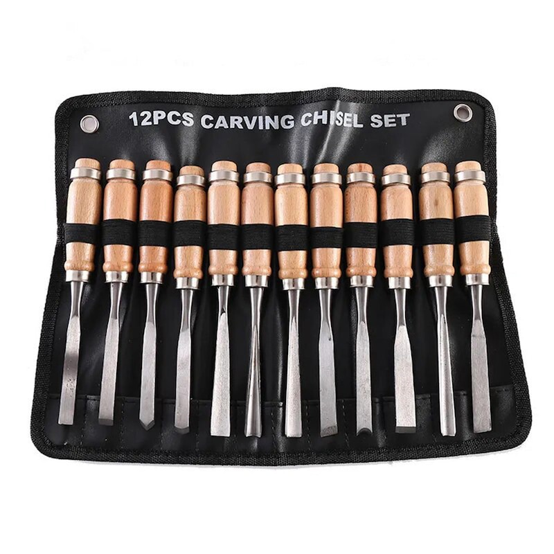 Buy 12 Piece Wood Carving Hand Chisel Tool Set - MyDeal