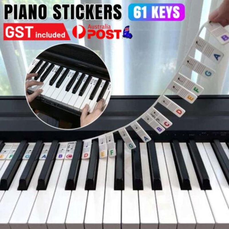 Buy 1/2 Universal Colorful Removable Piano Stickers for 61 Key ...