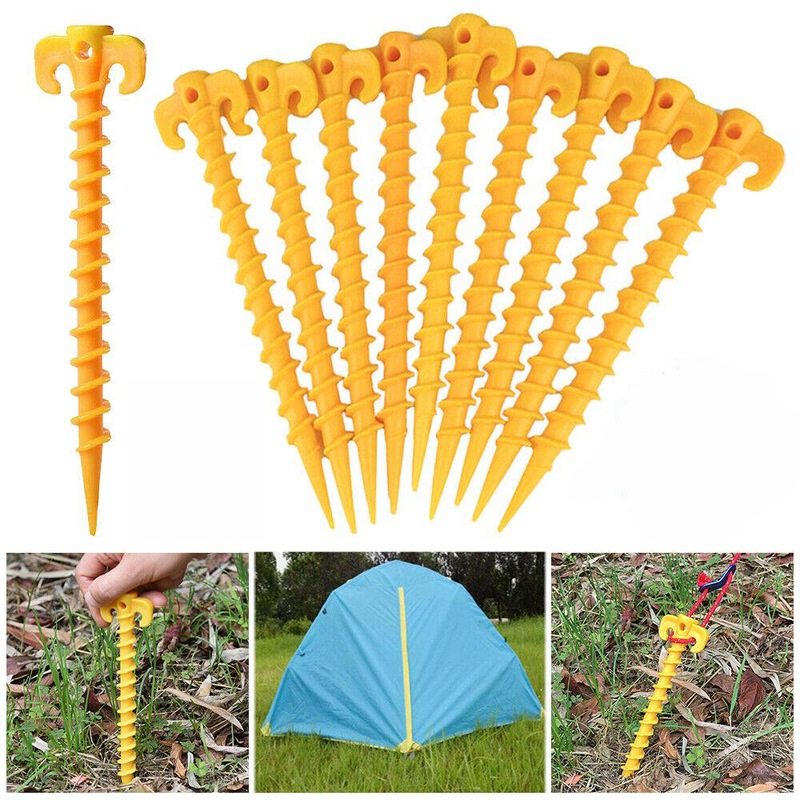 Buy 10x Stakes Plastic Spiral Ground Tarp Nails Screw Tent Pegs Outdoor Camping AU MyDeal