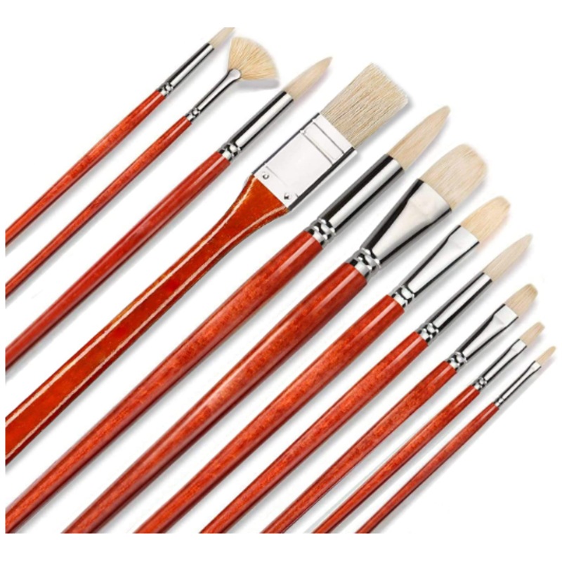 Buy Oil Paint Brushes 11pcs Professional 100 Natural Chungking Hog