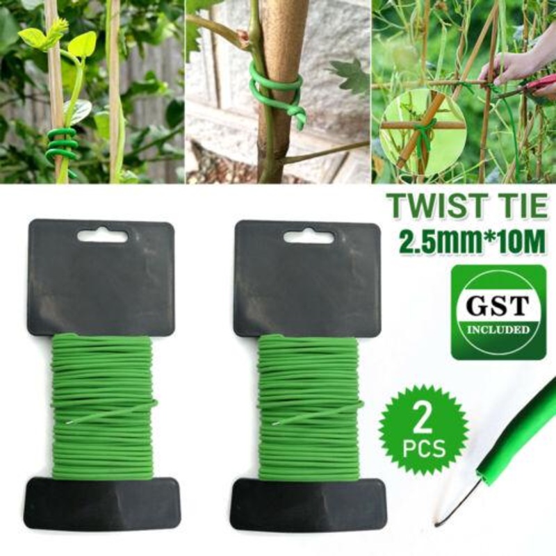 Buy 2pcs 10m Twist Tie Garden Plant Green Soft Wire Ties Plant Support