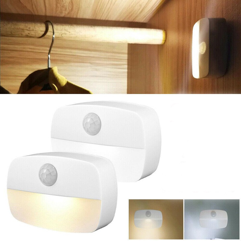 Buy 2x Led Motion Sensor Pir Night Light Cordless Battery Powered 