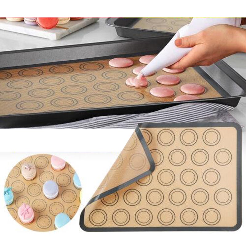 30 Cavities Macaron Baking Mat Non Stick Silicone Cake Macaroon Mould Pad  Sheet