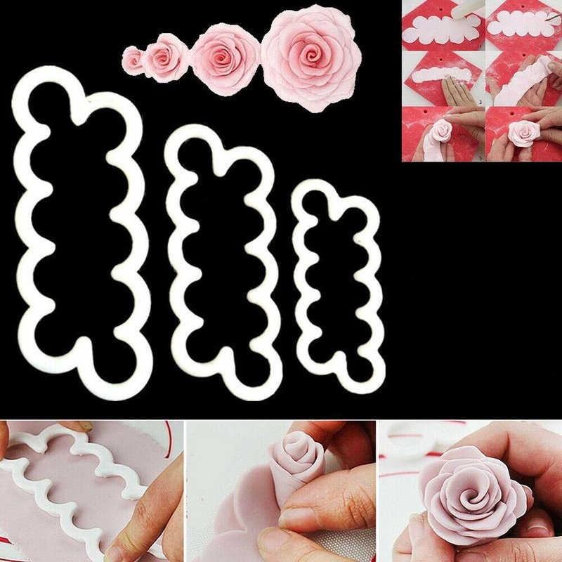 Buy 3D Rose Petal Flower Cake Cutter Fondant Icing Tool Decorating