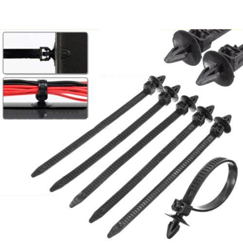 Buy 40/80x Push Mount Winged Cable Wire Ties Car Chassis Nylon Tie Zip