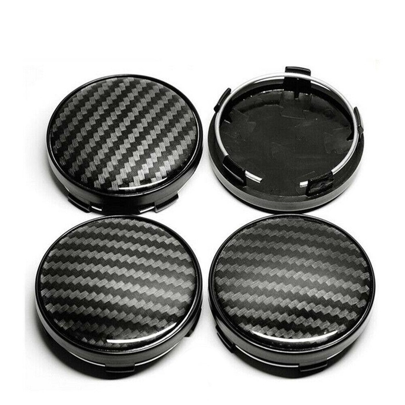 Buy 4x 60mm Car Wheel Center Caps Carbon Fiber Black Central Hub Centre 