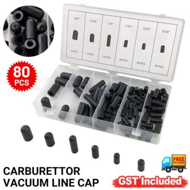 Buy 80pcs Carburettor Vacuum Line Cap Rubber Boot Cap Assortment Kit 5/ ...