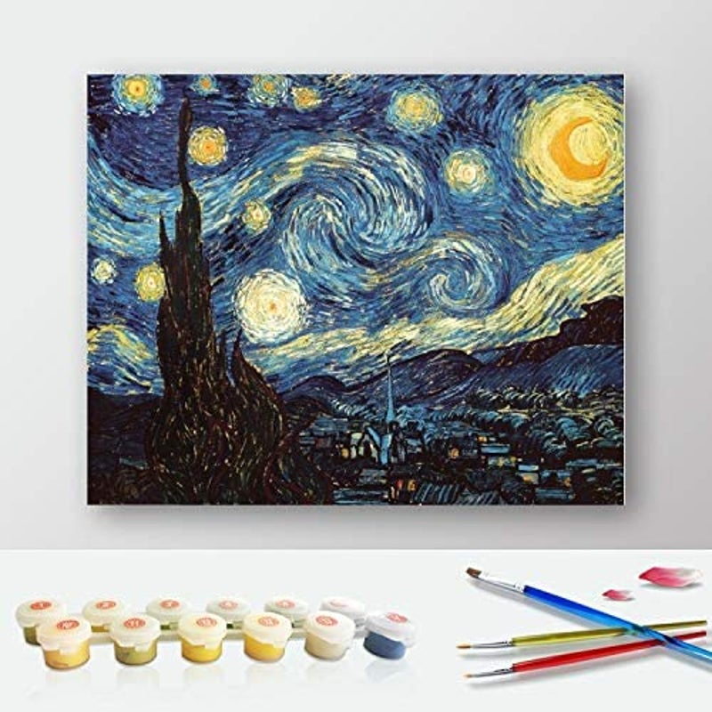 Van Gogh The Starry Night - Paint by Numbers Kit for Adults DIY Oil  Painting Kit on Canvas