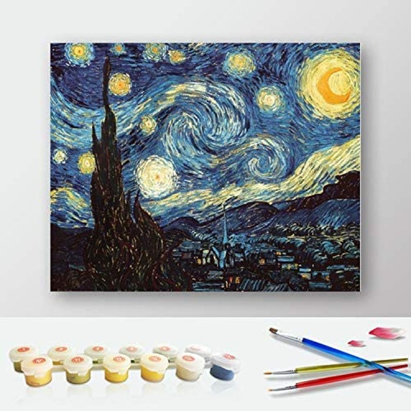 Van Gogh The Starry Night - Paint by Numbers Kit for Adults DIY Oil Painting  Kit on Canvas