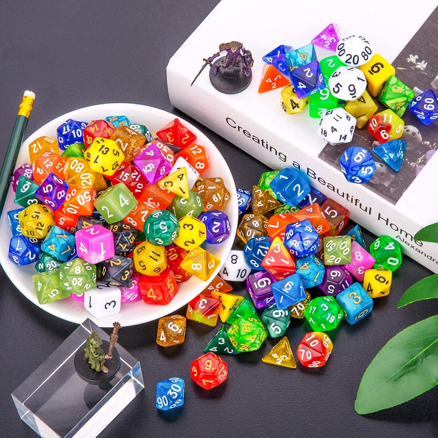 D4 D6 D8 D10 D12 D20 with Bag 140 PCs DND Polyhedral Dice 20 Pack RPG MTG Dungeons and Dragons Dice Set Rolling Dice for Table Games 