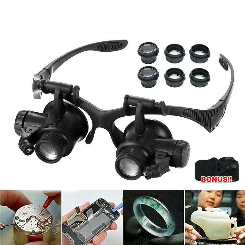 Buy Jeweler Magnifier 2 LED Lamp Headband Light Loupe HeadMounted Magnifying Glass MyDeal