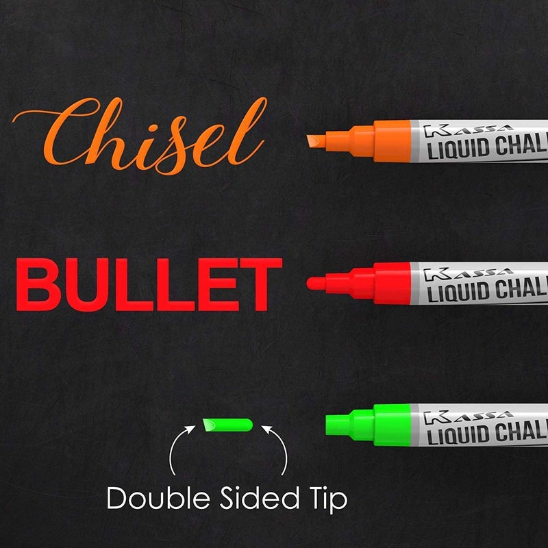 Buy Liquid Chalk Markers Fine Tip Chalkboard Markers Erasable Gold & Silver  Included Wet Erase Markers for Glass Blackboard Windows Chalk Pens Include  Dual Chisel & Bullet Tip(10 Pack 3mm) - MyDeal