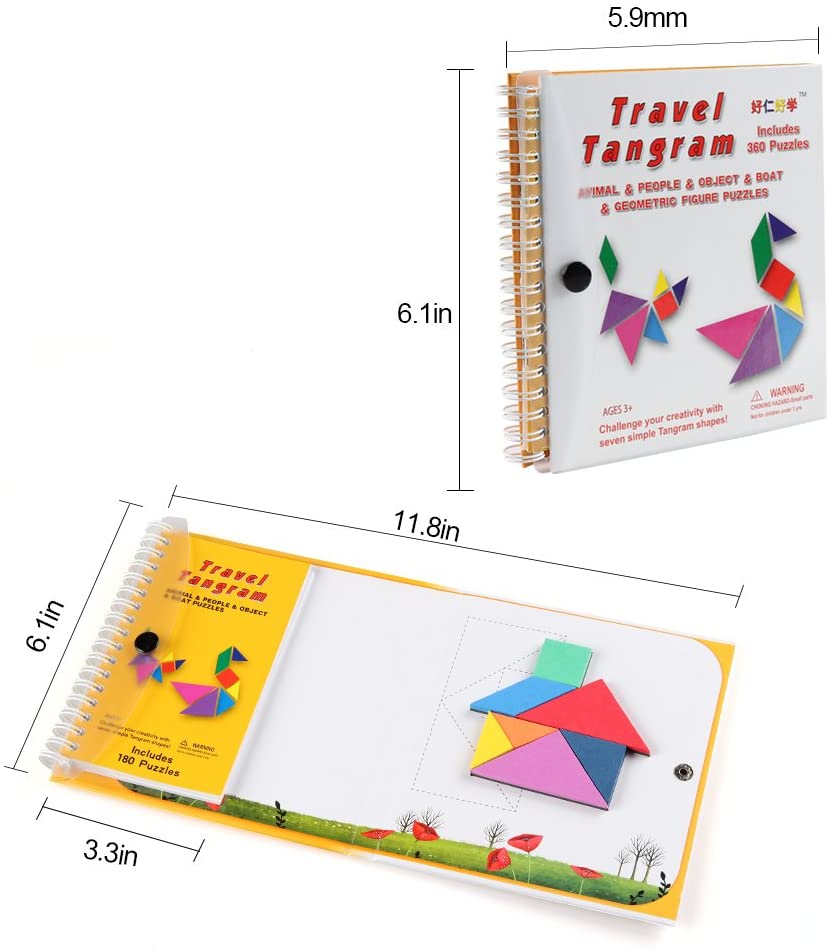 Buy Magnetic Travel Tangram Puzzles Book Game Tangrams Jigsaw