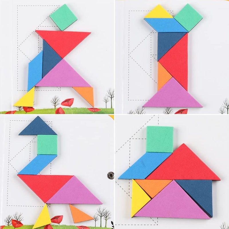 Light and Washable Hard Foam Tangram 7 Piece Puzzle for Mind Development of  Kids - Set of 2
