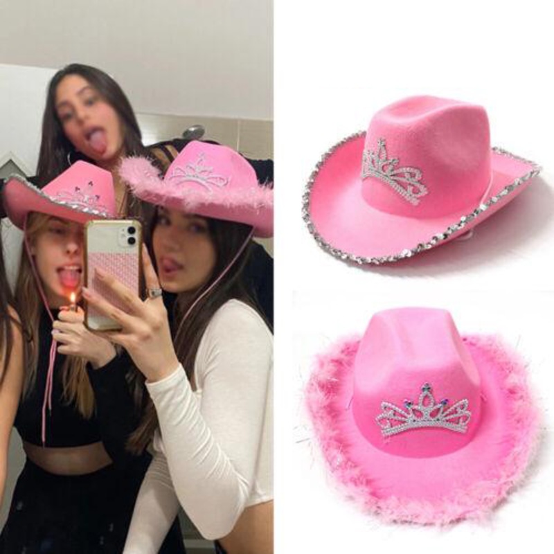 Buy Pink Cowgirl Hat Cowboy Hat Felt Cowboy Costume Access Hat Play