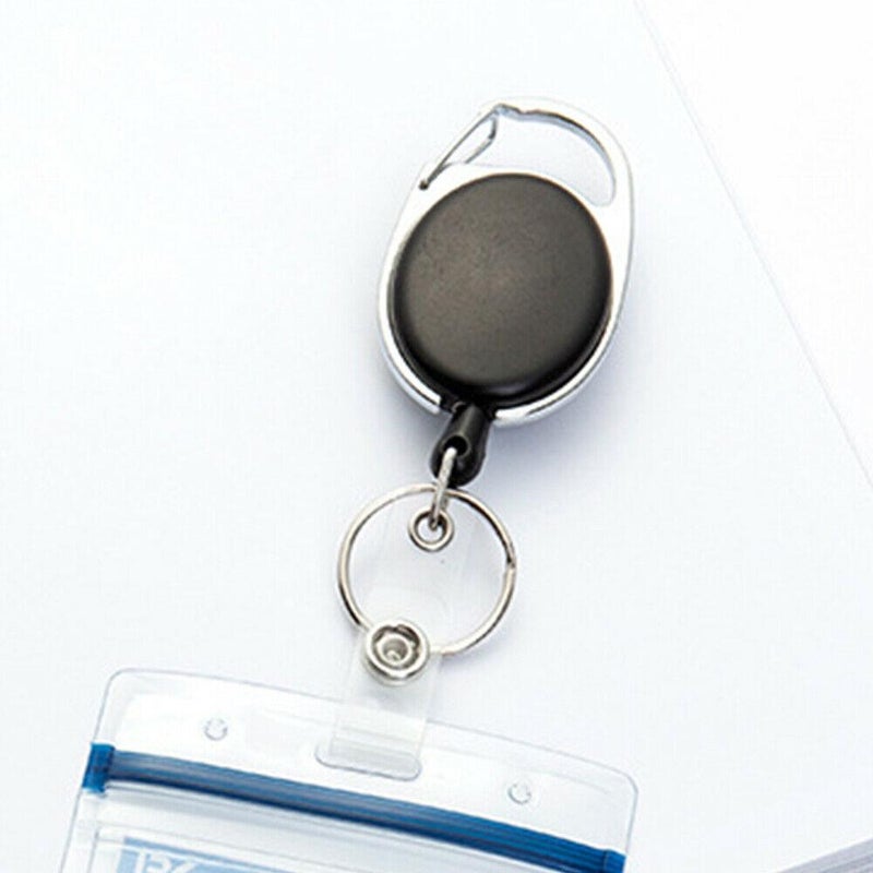 Retractable Pull Badge Reel Zinc Alloy ABS Plastic ID Lanyard Name Tag Card  Badge Holder Reels