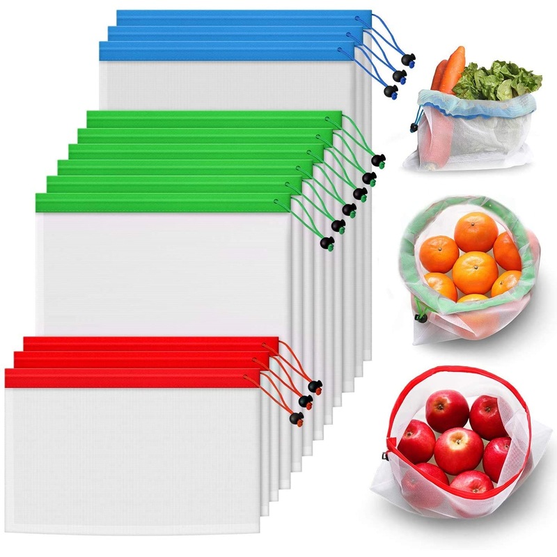 Buy Reusable Mesh Produce Bags, Keep Fruits and Vegetables Fresher
