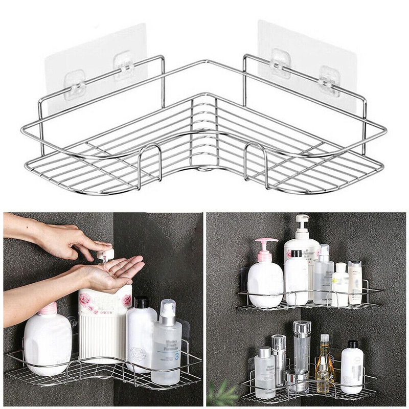 Buy Stainless Steel Shower Caddy Corner Storage Shelf Holder Rack