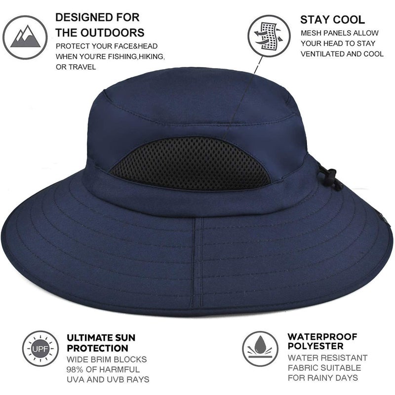 Buy Sun Hat for Men/Women, Wide Brim UV Protection Bucket Hat Foldable  Waterproof Outdoor Boonie Cap for Safari, Fishing, Hunting, Hiking, Camping  - MyDeal