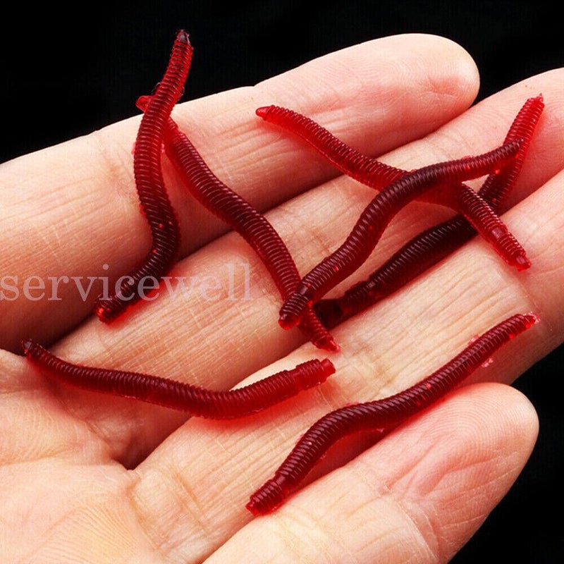 Bloodworm Soft Plastic Lure Fishing Worm Bait Red Blood Bloodworms