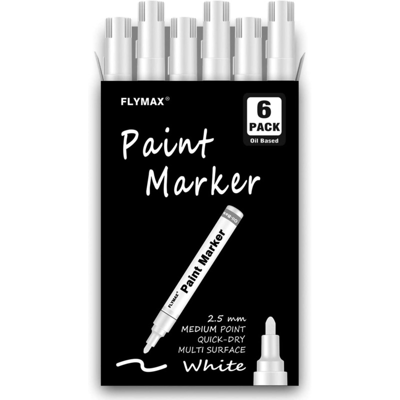 Buy White Paint Pens, 6 Pack 2.5mm Medium Tip White Paint Marker