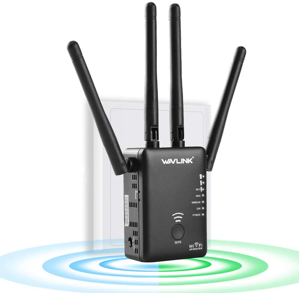WiFi Range Extender AC1200 Wireless Router/AP Access Point/WiFi Extenders Signal Booster/Range Extender with Dual Band 5Ghz 2.4Ghz 1200Mbps Works Any Router