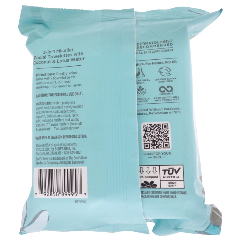 Buy Micellar Makeup Removing Towelettes Coconut and Lotus Water by