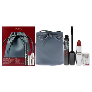 Pupa Milano Vamp! All In One and I Am Set For Women 3 Pc 0.30oz Vamp! All In One Mascara - 101 Black, 0.123oz Lipstick - 303, Bucket Bag
