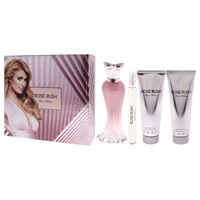 Rose Rush by Paris Hilton for Women - 4 Pc Gift Set 3.4oz EDP Spray, 0.34oz EDP Spray, 3.0oz Body Lotion, 3.0oz Shower Gel