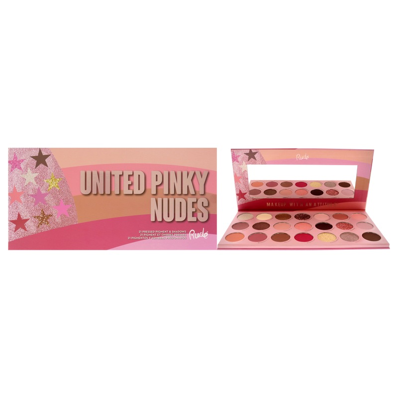 Buy United Pinky Nudes - 21 Pressed Pigment and Shadows Palette by Rude Cosmetics for Women - 0.