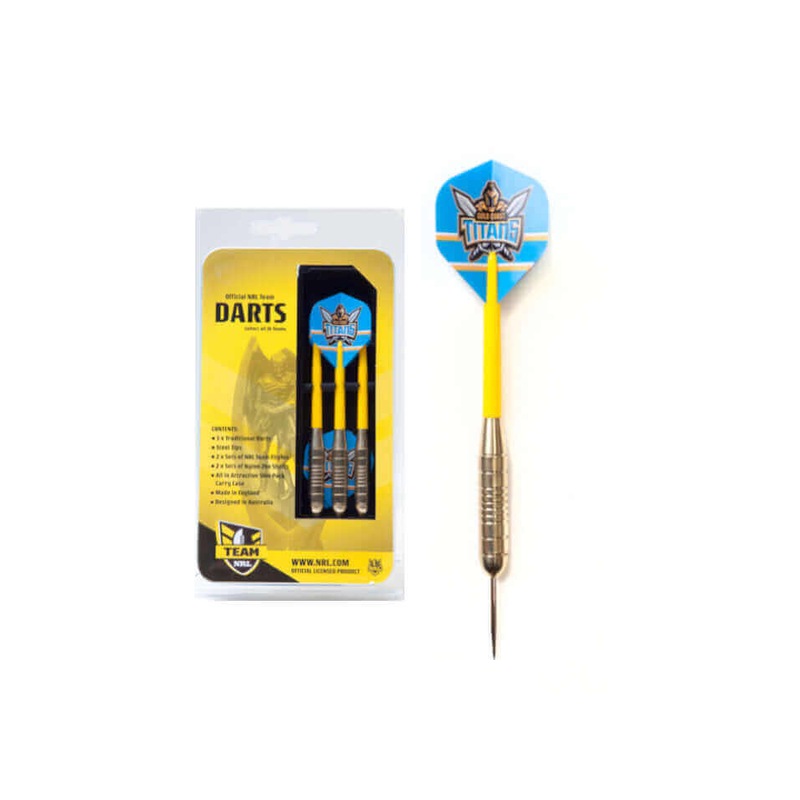 Buy Gold Coast Titans NRL Brass Darts 3 X Darts Flights & Shafts In