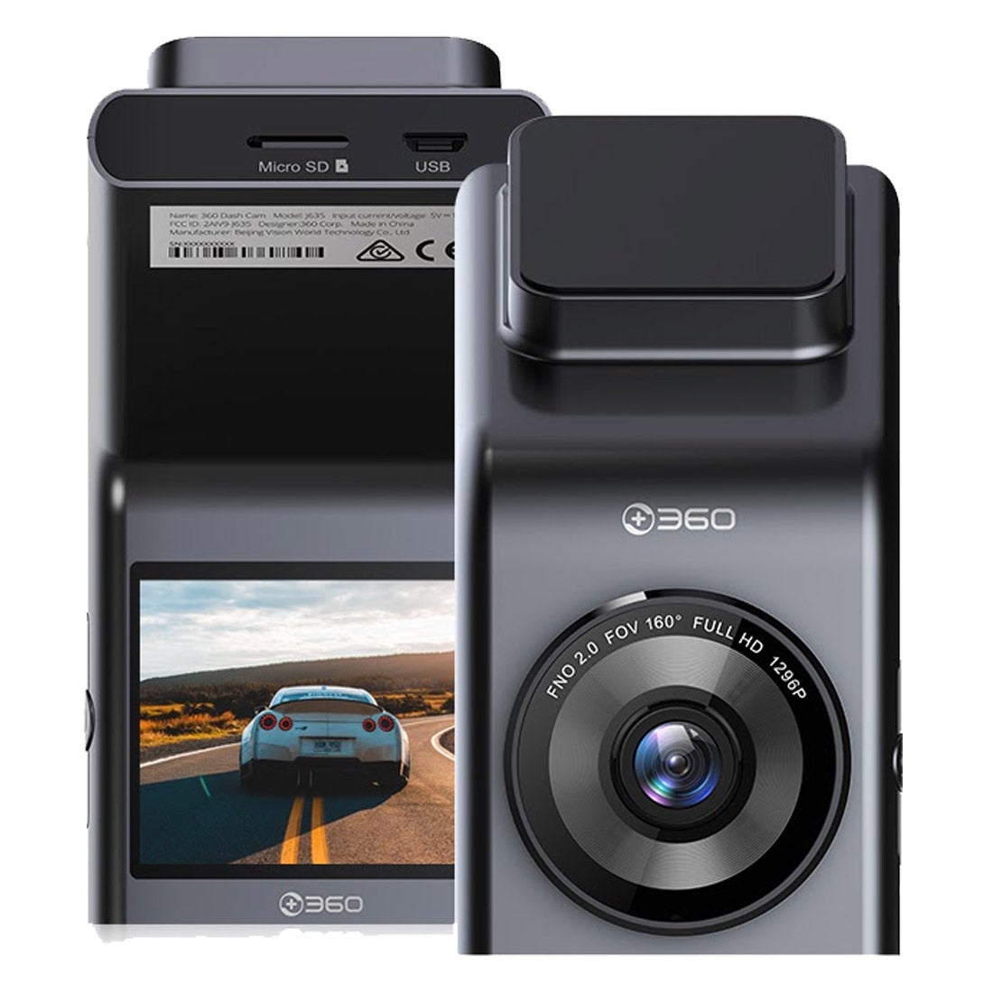 360 Dash Cam G300H - 1080P Full HD Car Camera Video Recorder - Black