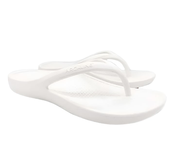 ARCHLINE Orthotic Thongs Arch Support Shoes Footwear Flip Flops Orthopedic - White/Blue - EUR 42 main image 1