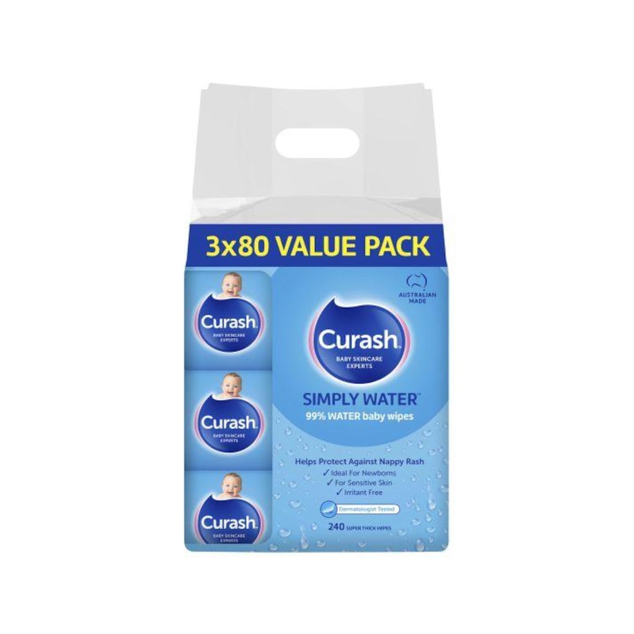 Babycare Simply Water Baby Wipes 3X80