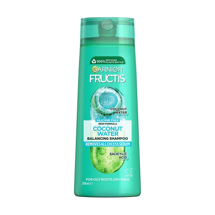Garnier Fructis Coconut Water Shampoo for Oily Roots, Dry Ends 315mL