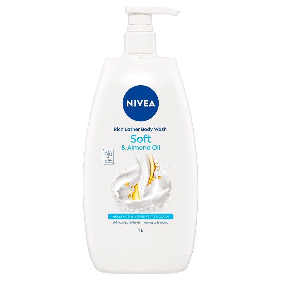 Nivea Rich Lather Soft & Almond Oil Body Wash 1L