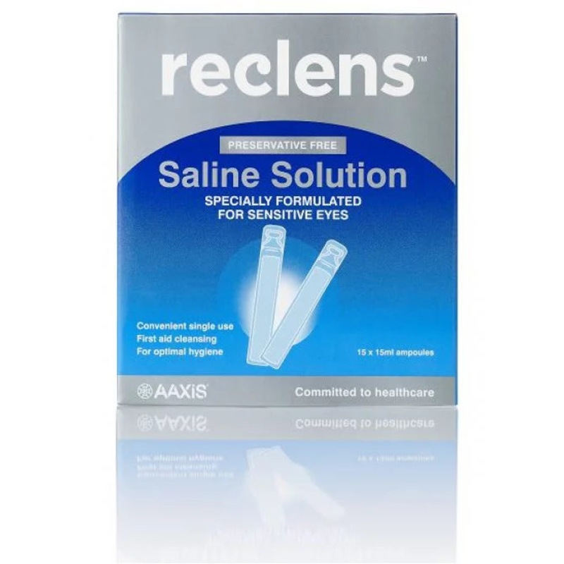 Buy Reclens Saline Solution Preservative Free Ampoules 15 X 15ml MyDeal