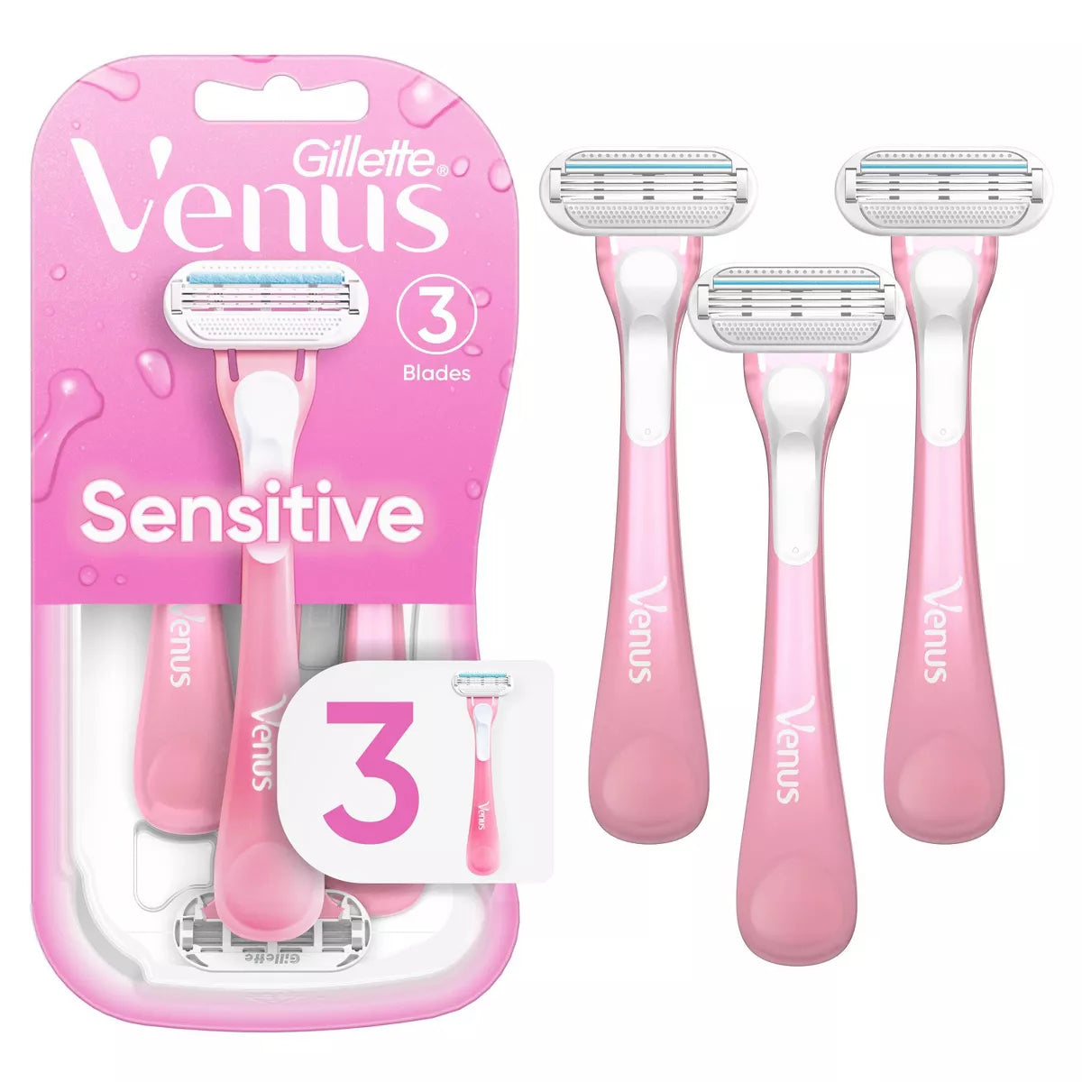 Venus Razor Gold Buy Venus Sensitive Women's Disposable Razors 3 Pack - MyDeal Australia