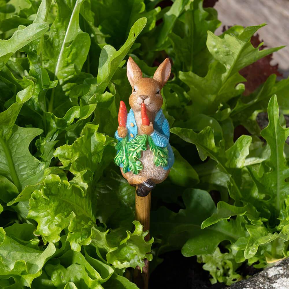 Jardinopia Garden Decor - Topper: Peter Rabbit Eating Radishes - Polyresin