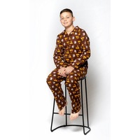 Boys & Girls Size 8-14 AFL Official Hawthorn Hawks Cotton Flannelette PJS Set