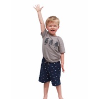 Boys PJs Size 0-2 Grey Robots Short Sleeve Set Pyjamas