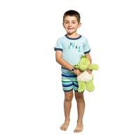 Boys Sizes 5-8 Blue Sleep Cotton Short Sleeve PJS Pyjamas SB