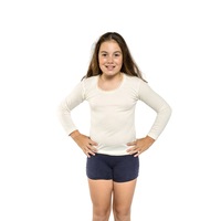 Girls Ktena Australian Made Wool Blend Thermal Long Sleeve Top Beige