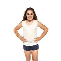 Girls Ktena Australian Made Wool Blend Thermal Singlet Vest Beige