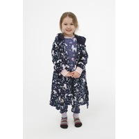 Girls Size 3-7 Navy Blue Unicorn Coral Fleece Dressing Gown Robe Hooded (2661)