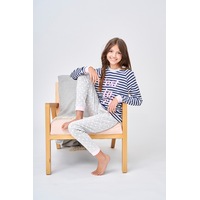 Girls Sizes 10-16 Cest La Vie Navy Cotton Long Sleeve PJS Pyjamas HL