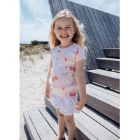 Girls Sizes 3-7 Pink Butterflies Cotton Short Sleeve PJS Pyjamas Marquise