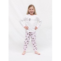 Girls Sizes 3-7 White Love Dandelion Pyjamas Long Set PJS