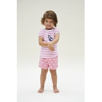Girls Sizes 5-8 Pink Mermaid Cotton Short Sleeve PJS Pyjamas HL